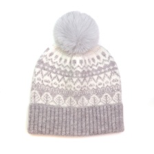 Duck Egg Grey Fair Isle Bobble Hat by Peace of Mind